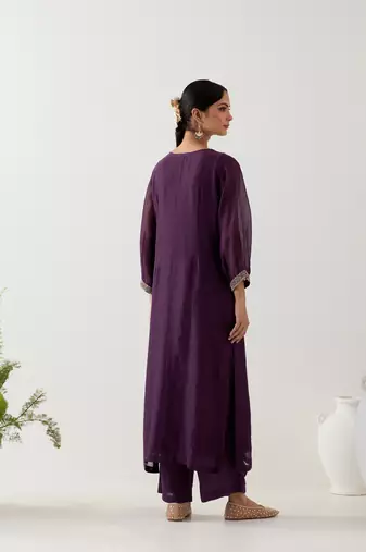 Purple stardust kurta set