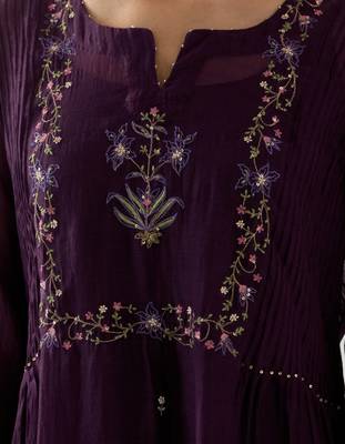 Purple mughal buta kurta set 3
