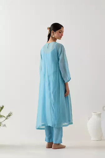 Jodhpur blue applique kurta set