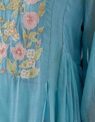 Jodhpur blue applique kurta set 4