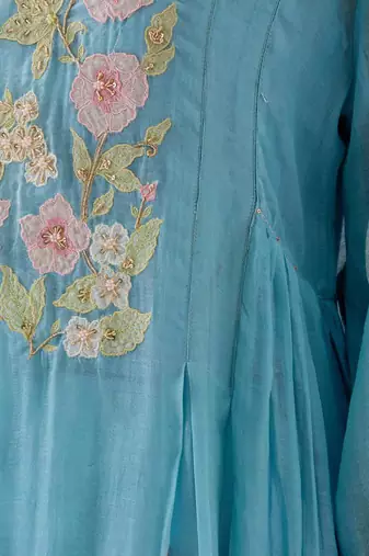 Jodhpur blue applique kurta set