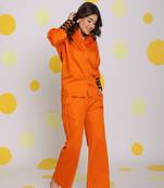 Rust orange shirt and pant summer relaxed 100% cotton co-ord set