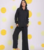 Black shirt and pant two piece set summer everyday wear co-ord set