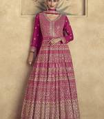 Pink georgette embroidered anarkali suit
