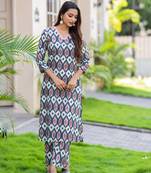 Floral Printed Straight Kurta with Palazzo