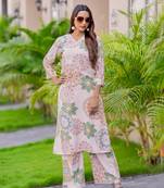 Floral Printed Straight Kurta with Palazzo