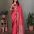 Carrot red soft silk geometric designed patola saree