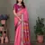 Pink soft silk floral designed banarasi saree