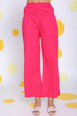 Hot pink shirt and pant 2 piece set summer relaxed linen co-ord set 3