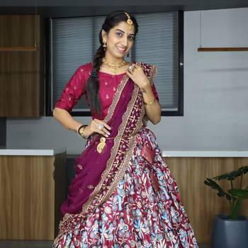 Multicolor Silk Kalamkari Printed Lehenga 2