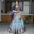 Turquoise Silk Printed Semi-Stitched Wedding Lehenga Choli 