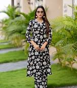 Floral Printed Straight Kurta with Palazzo