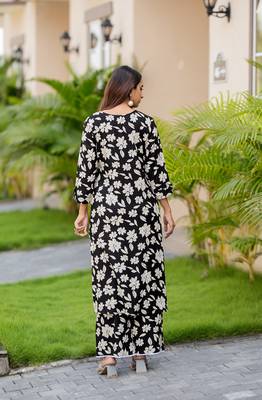 Floral Printed Straight Kurta with Palazzo 2