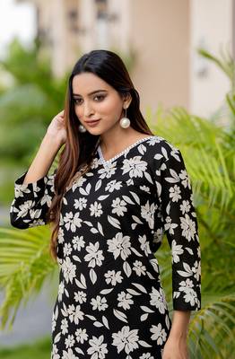 Floral Printed Straight Kurta with Palazzo 6
