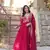 Pink georgette sequins zari embroidered falred gown with heavy dupatta