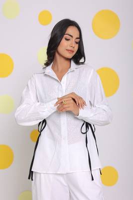 White shirt and pant 2 piece set summer relaxed linen co-ord set 5