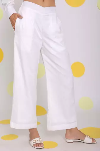 White shirt and pant 2 piece set summer relaxed linen co-ord set