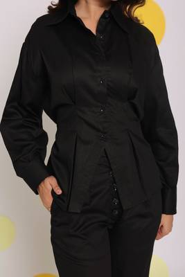 Black shirt and pant two piece set summer everyday wear 100% cotton co-ord set 3
