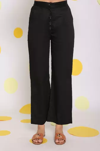 Black shirt and pant two piece set summer everyday wear 100% cotton co-ord set