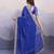 Glamourous blue colored digital printed with embroidered georgette traditional wedding occasions designer saree