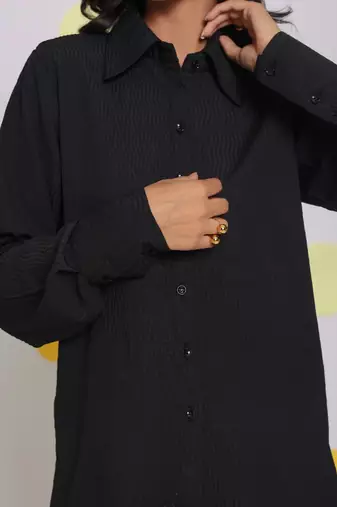 Black shirt and pant two piece set summer everyday wear co-ord set