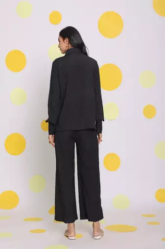 Black shirt and pant two piece set summer everyday wear co-ord set