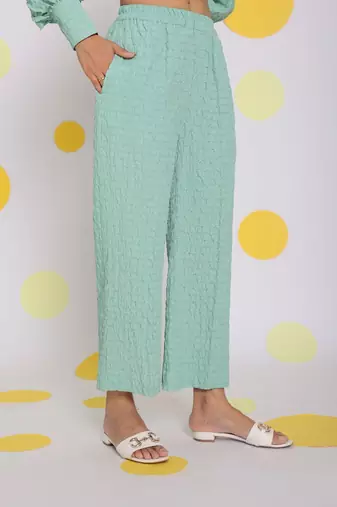 Light green shirt and pant two piece set summer everyday wear co-ord set