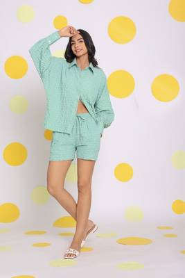 Light green shirt and shorts two piece set summer casual co-ord set 3