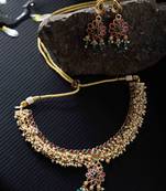 Gold Plated Pearl Choker Set