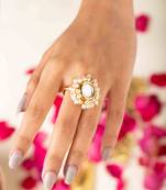 Gold-plated pearl ring