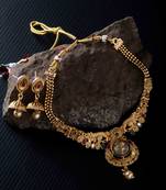 Antique Gold Plated Floral Necklace Set