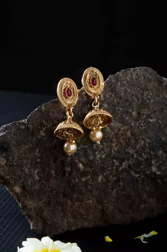 Antique Gold Plated Floral Necklace Set