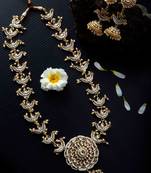 Long White Chand Mala Necklace Set