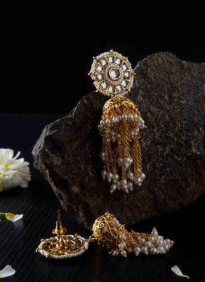 Kundan Pearl Jhumki Earrings 2