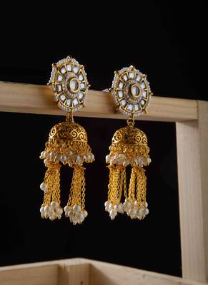 Kundan Pearl Jhumki Earrings 1