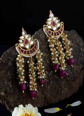 Kundan Pearl Chandbali Earrings 1