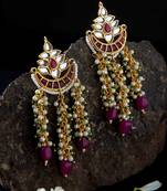 Kundan Pearl Chandbali Earrings