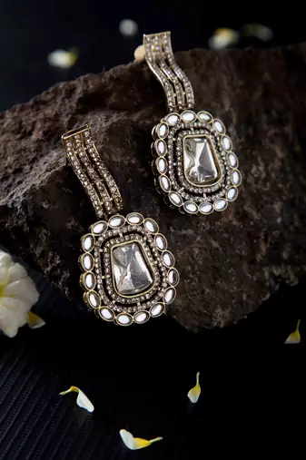 Polki Chandbali Earrings