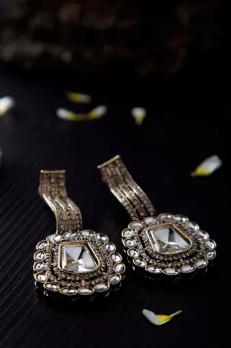 Polki Chandbali Earrings