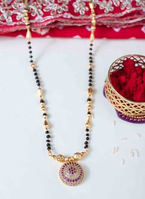 Gold Plated Black Bead Mangalsutra 2