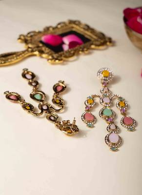 Multicolor chandelier earrings 3