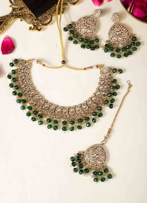 Emerald kundan glamour set 1