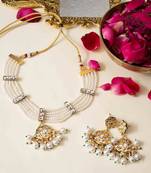 Pearl kundan choker set