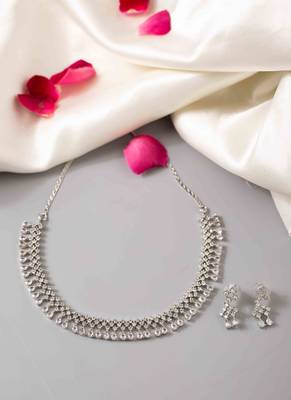 Shimmering silver american diamond set 1