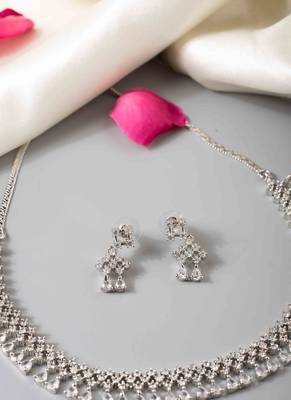Shimmering silver american diamond set 3