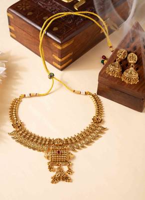 Gold-plated temple necklace set 1