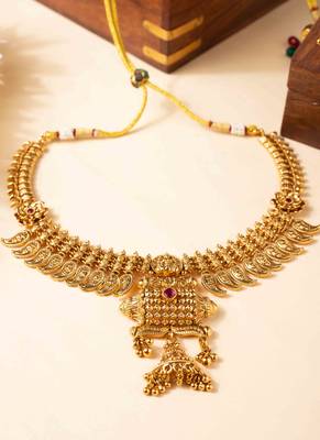 Gold-plated temple necklace set 2
