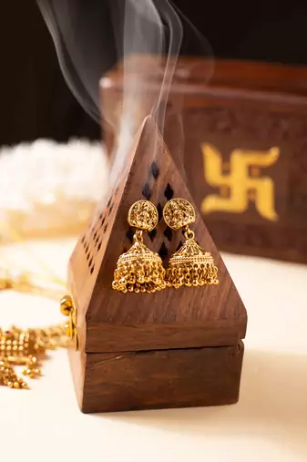 Gold-plated temple necklace set