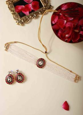 Royal pearl jaipur jadau choker set 1
