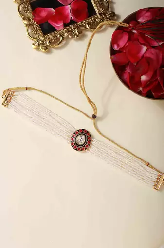 Royal pearl jaipur jadau choker set